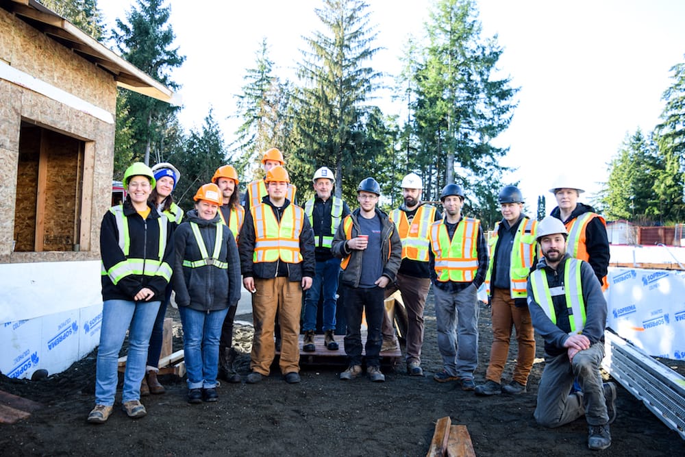 A team photo of Temprite at a construction site