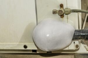 Ice build up on an air conditioning unit