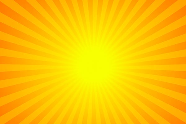 Digital drawing of an orange and yellow sun